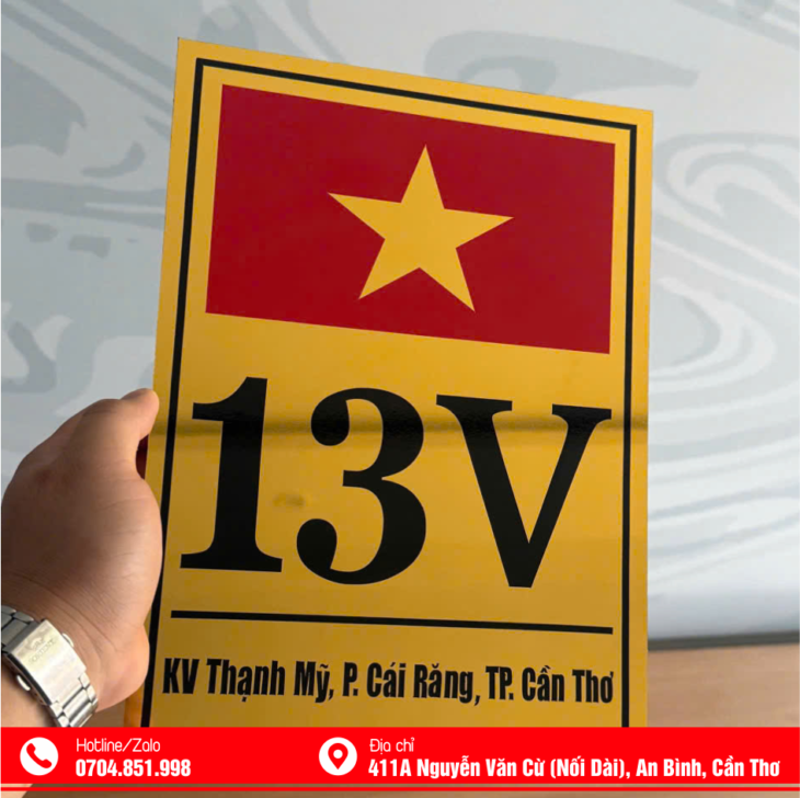 IN BẢNG SỐ NHÀ, ALU MICA