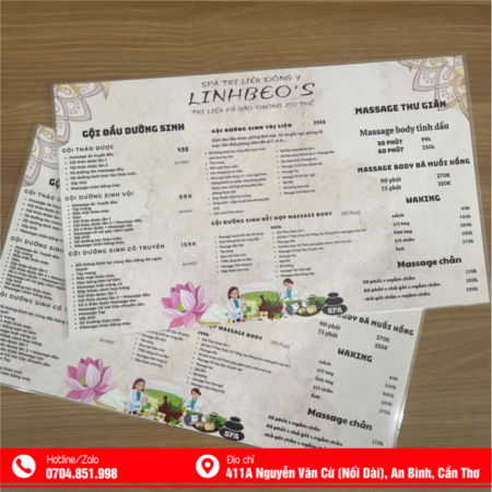 IN ẤN MENU TẠI CẦN THƠ