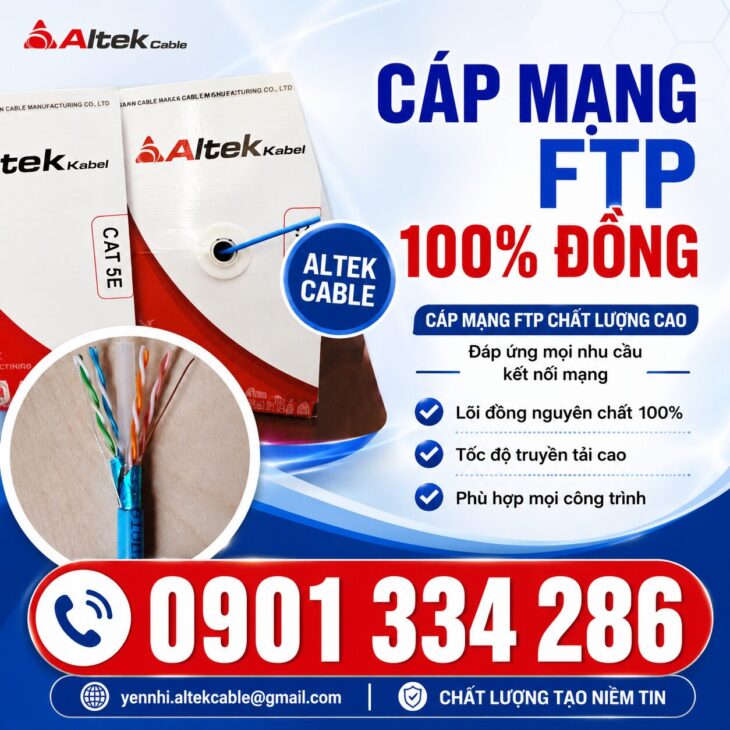 Cáp Mạng Cat5e & Cat6 FTP ALTEK KABEL – Chống Nhiễu Hiệu Quả, Truyền Dữ Liệu Ổn Định