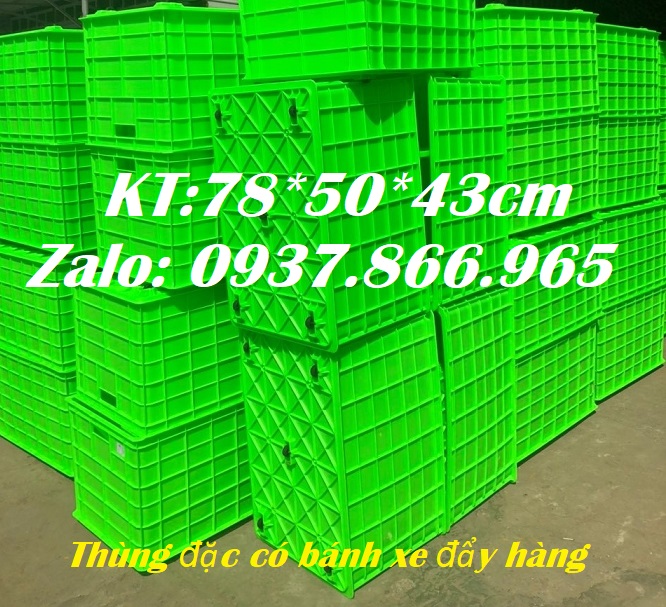 Thùng có 5 bánh xe, thùng nhựa nguyên sinh, thùng nhựa dùng trong nhà xưởng
