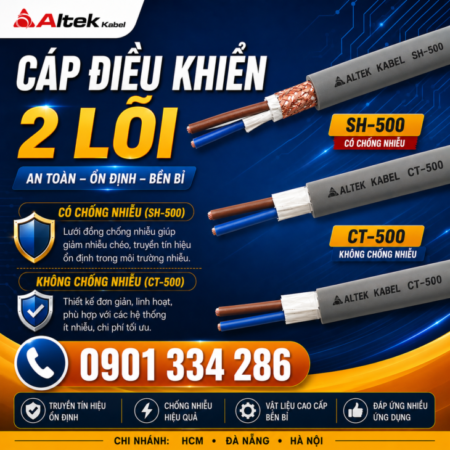 Cáp Điều Khiển 2 Lõi Altek Kabel Cho Hệ Thống Tự Động Hóa
