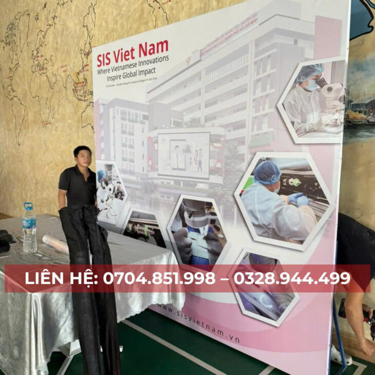 thiết kế in ấn thi công backdrop