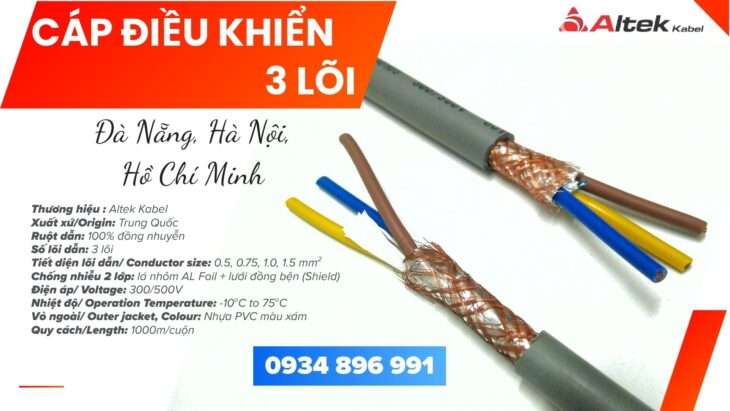 Dây Điều Khiển 3×0.75 Giao Ngay Cần Thơ, Long An, Bình Thuận Dây Điều Khiển 3×0.75 Giao Ngay Cần Thơ, Long An, Bình Thuận
