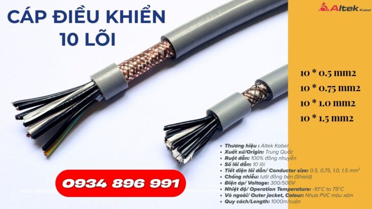 Cáp điều khiển 10 lõi Altek Kabel giá sỉ tại TP.HCM, Bình Dương, Đồng Nai Cáp điều khiển 10 lõi Altek Kabel giá sỉ tại TP.HCM, Bình Dương, Đồng Nai