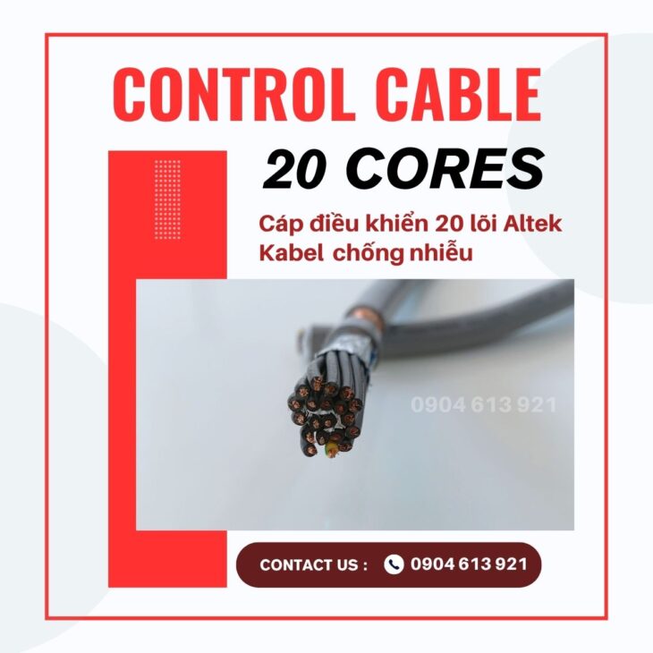 Cáp điều khiển 20 lõi, cáp điện 20×0.5/20×0.75/20×1.0/20×1.5 Altek Kabel