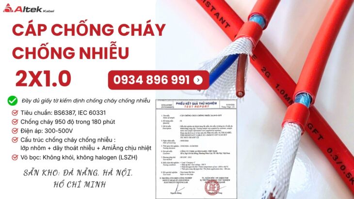 Cáp Chống Cháy Chống Nhiễu 2×1.5mm² – Sẵn Kho Ninh Thuận, Bình Dương, Cần Thơ Cáp Chống Cháy Chống Nhiễu 2×1.5mm² – Sẵn Kho Ninh Thuận, Bình Dương, Cần Thơ