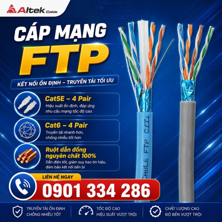Báo Giá Cáp Mạng Cat5e & Cat6 FTP Chống Nhiễu Altek Kabel