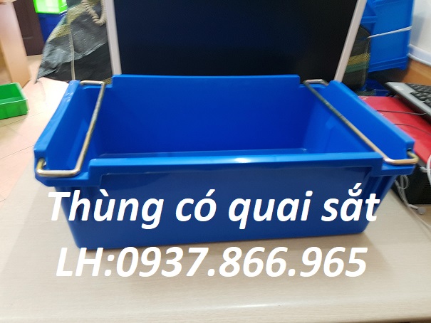 Thùng có quai sắt đựng đồ cơ khí, khay có quai xách, thùng nhựa có quai sắt