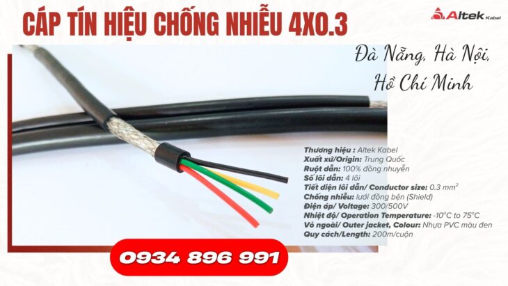 Cáp Điều Khiển 4 Lõi Tiết Diện 0.3 Tại Phú Thọ, Sơn La, Hải Dương