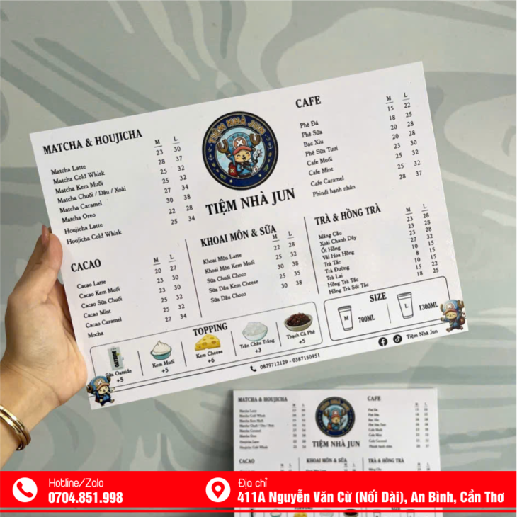 IN ẤN MENU TẠI CẦN THƠ