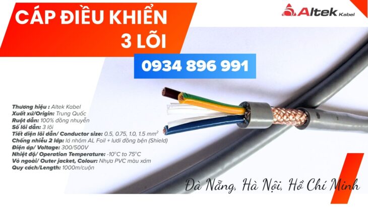 Dây Điều Khiển 3×0.75 Giao Ngay Cần Thơ, Long An, Bình Thuận