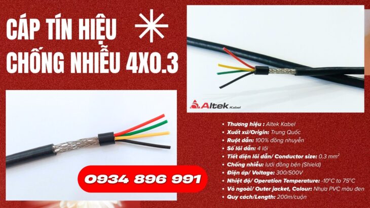 Cáp Điều Khiển 4 Lõi Tiết Diện 0.3 Tại Phú Thọ, Sơn La, Hải Dương