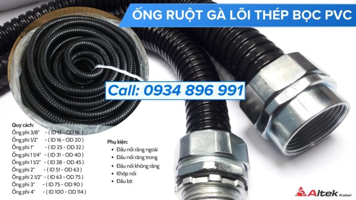 Ống Ruột Gà Lõi Thép Bọc Pvc Và Phụ Kiện Đà Nẵng, Quảng Trị, Huế
