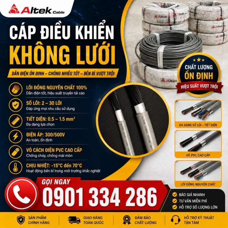 Cáp Điều Khiển Không Lưới Chống Nhiễu ALTEK KABEL – Đa Dạng Quy Cách
