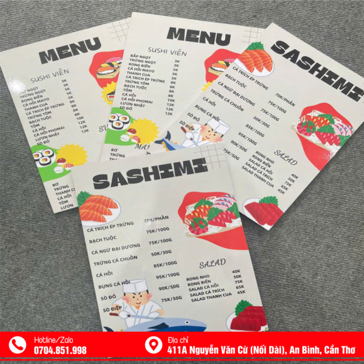 IN ẤN MENU TẠI CẦN THƠ