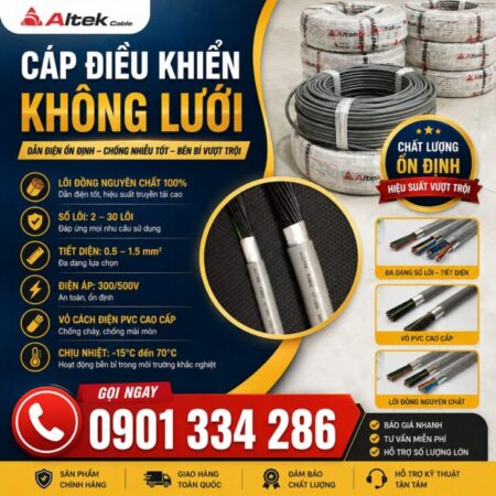 Báo Giá Cáp Điều Khiển Không Lưới Chống Nhiễu ALTEK KABEL | Đồng Nguyên Chất 100%, Đa Dạng Quy Cách