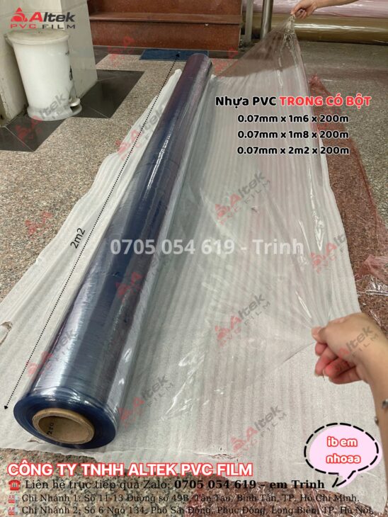 Màng nhựa pvc Trong Suốt hàng chính hãng Công Ty Altek Pvc Film