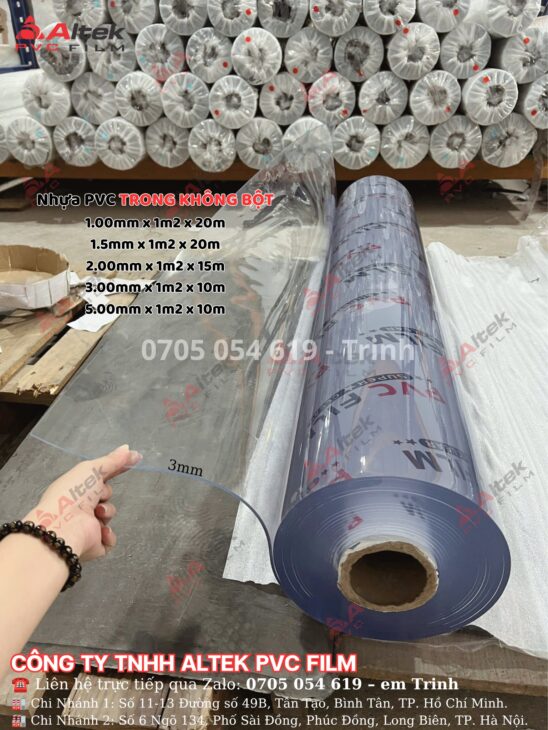 Màng nhựa pvc Trong Suốt hàng chính hãng Công Ty Altek Pvc Film