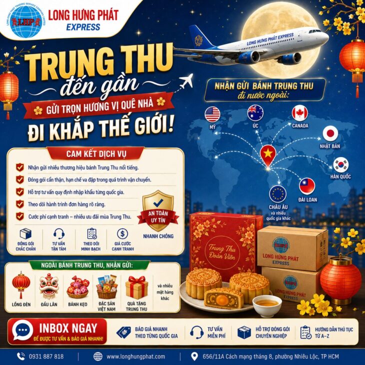 Gửi Bánh Trung Thu Đi Mỹ – Úc – Canada Tại Cần Thơ Nhanh Chóng, An Toàn, Bao Đảm