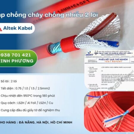 Cáp chống cháy chống nhiễu 2 lõi – Hàng sẵn kho, giao nhanh toàn quốc Đà Nẵng, HN