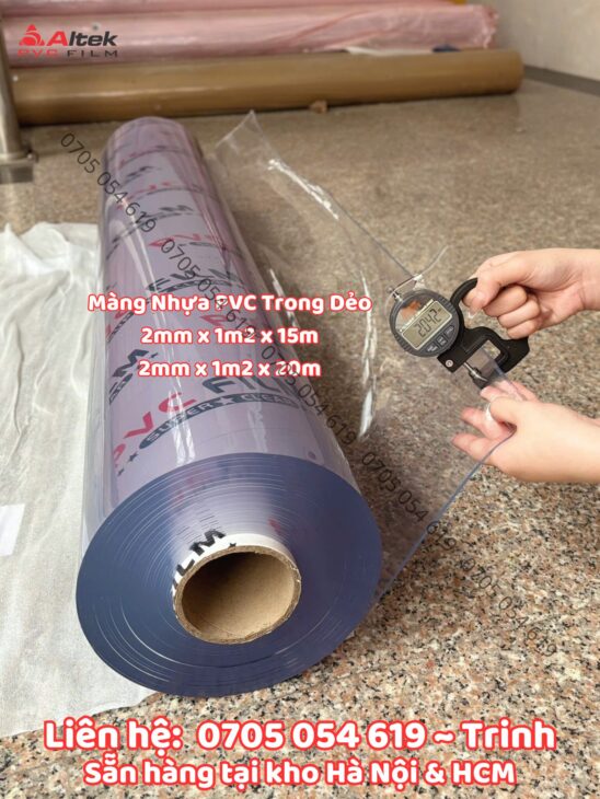 Cuộn nhựa pvc dẻo loại khổ 1m2 – khổ 1m4 hàng sẵn kho