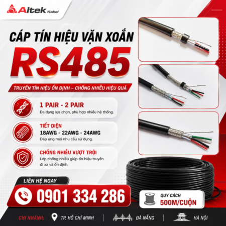 Cáp RS485 Chống Nhiễu ALTEK KABEL – Cáp Tín Hiệu RS485 Cáp RS485 Chống Nhiễu ALTEK KABEL – Cáp Tín Hiệu RS485