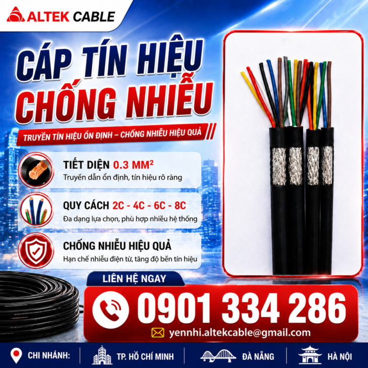 Cáp Tín Hiệu 0.3mm² Altek Kabel Chống Nhiễu Nhiều Lõi