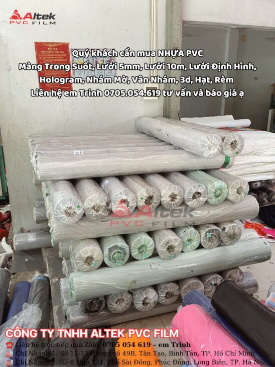 Màng nhựa pvc Trong Suốt hàng chính hãng Công Ty Altek Pvc Film