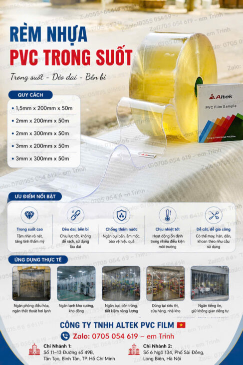 Màng nhựa pvc chính hãng Altek Pvc Film, giá tốt, chất lượng cao