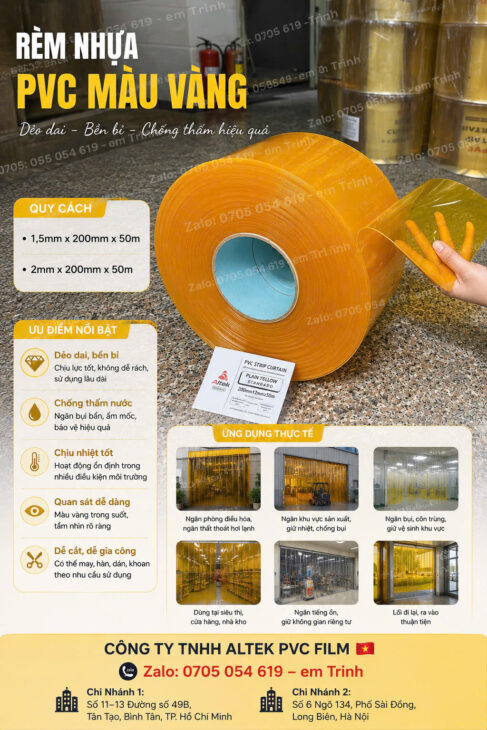 Màng nhựa pvc chính hãng Altek Pvc Film, giá tốt, chất lượng cao