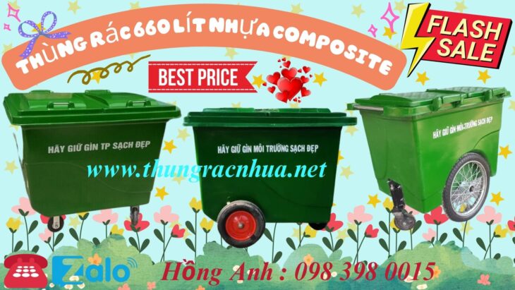 Cần mua thùng rác Composite 660L