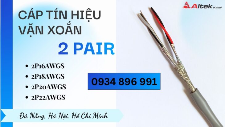 Cáp vặn xoắn 2 Pair 18 AWG – Có sẵn kho Long An, Tiền Giang, Bến Tre