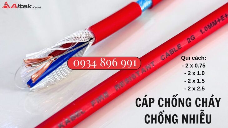 Cáp Điện Chống Cháy Chống Nhiễu 2 Lõi Giao Ngay Quảng Bình, Quảng Nam, Quảng Ngãi.