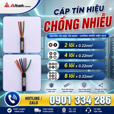 Cáp Tín Hiệu Chống Nhiễu 0.22mm² ALTEK KABEL – Ruột Đồng Cáp Tín Hiệu Chống Nhiễu 0.22mm² ALTEK KABEL – Ruột Đồng