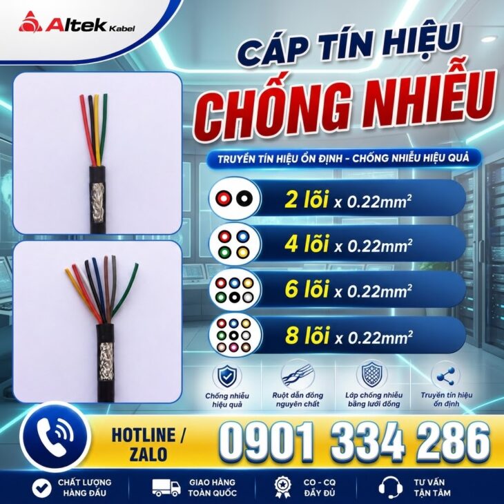 Cáp Tín Hiệu Chống Nhiễu 0.22mm² ALTEK KABEL – Ruột Đồng