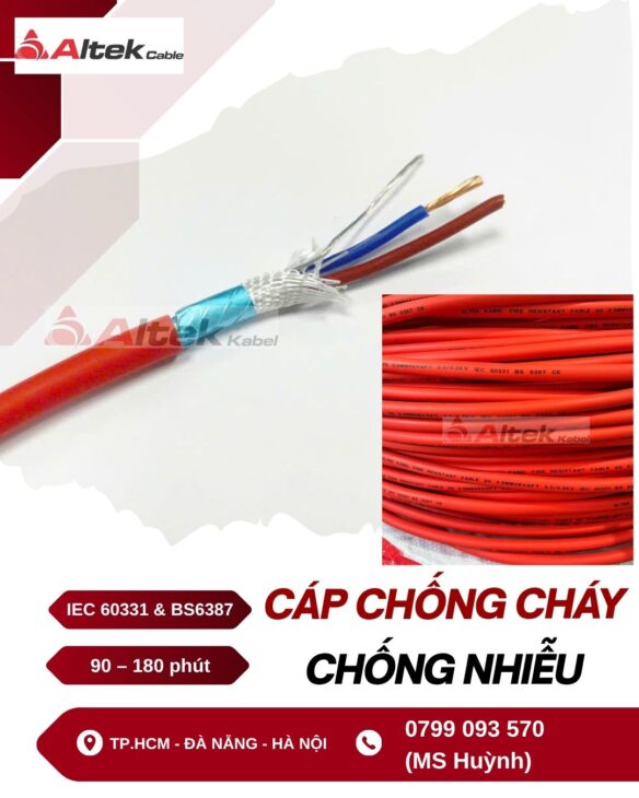 Cáp chống cháy chống nhiễu- Altek Kabel 2 x 0.75