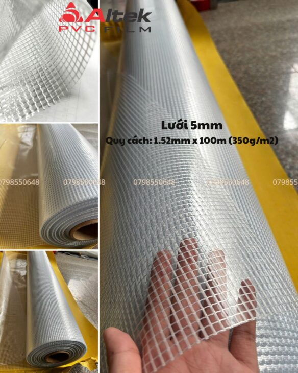 Màng pvc lưới 5mm – bền chắc, ứng dụng đa năng