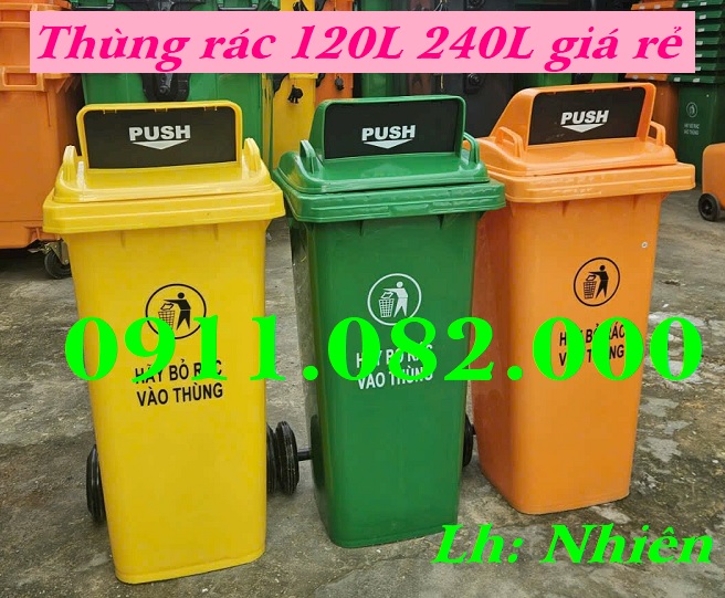 Giá sỉ thùng rác nhựa- thùng rác 120L 240L 660L hàng Việt Nam chất lượng mới 100%- lh 0911082000