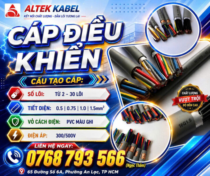 CẦN BÁN Cáp Điều Khiển ALTEK KABEL PVC Màu Ghi – Đa Dạng Quy Cách