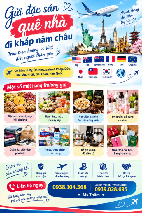 Gửi đặc sản quê hương đi Quốc Tế