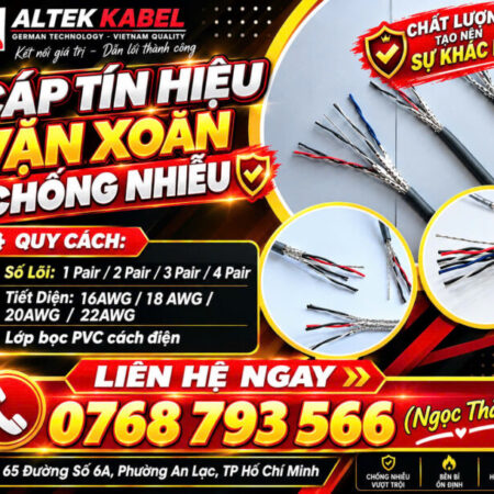 CẦN BÁN Cáp Tín Hiệu Vặn Xoắn Chống Nhiễu ALTEK KABEL – Đa Dạng Quy Cách