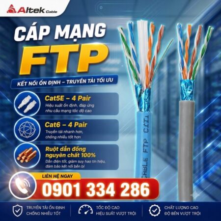 Cáp Mạng FTP CAT5E CAT6 4 Pair 100% Đồng ALTEK KABEL Cáp Mạng FTP CAT5E CAT6 4 Pair 100% Đồng ALTEK KABEL