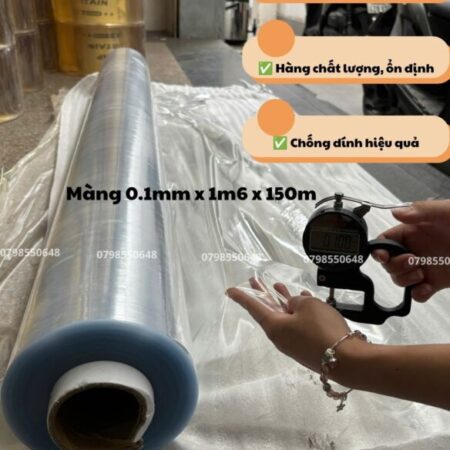 Màng nhựa pvc dẻo có bột 0.10mm x 1m6 x 150m hàng có sẵn Màng nhựa pvc dẻo có bột 0.10mm x 1m6 x 150m hàng có sẵn