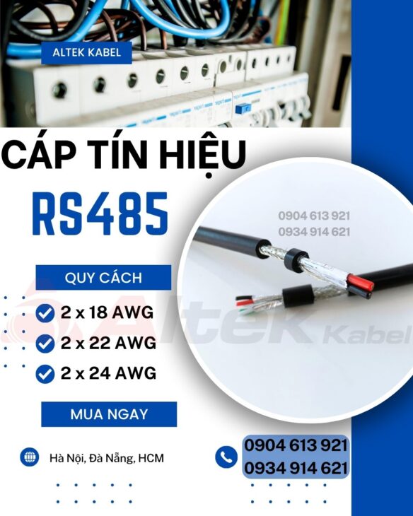 Cáp tín hiệu điều khiển rs485 chống nhiễu 1 pair 18AWG Altek Kabel
