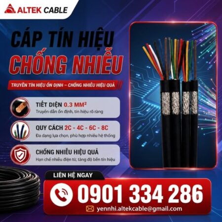 Cáp Tín Hiệu Chống Nhiễu 2×0.3mm², 4×0.3mm², 6×0.3mm², 8×0.3mm² ALTEK KABEL