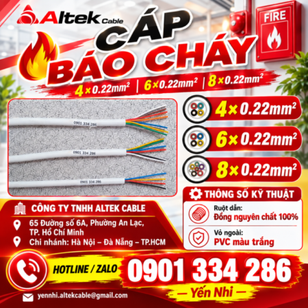 Cáp Báo Cháy Ruột Đồng 6×0.22mm² ALTEK KABEL