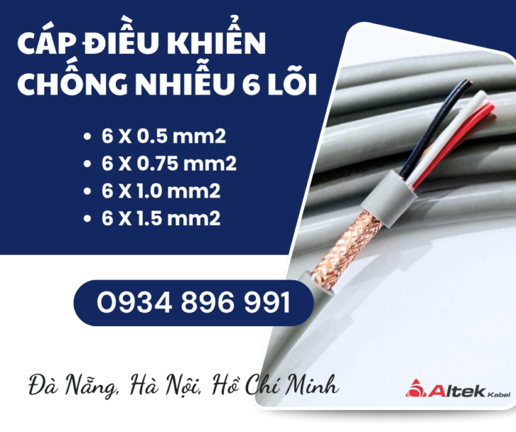 Cáp Điều Khiển 6×0.75 Mm2 Chống Nhiễu Bình Dương, Long An, Cần Thơ