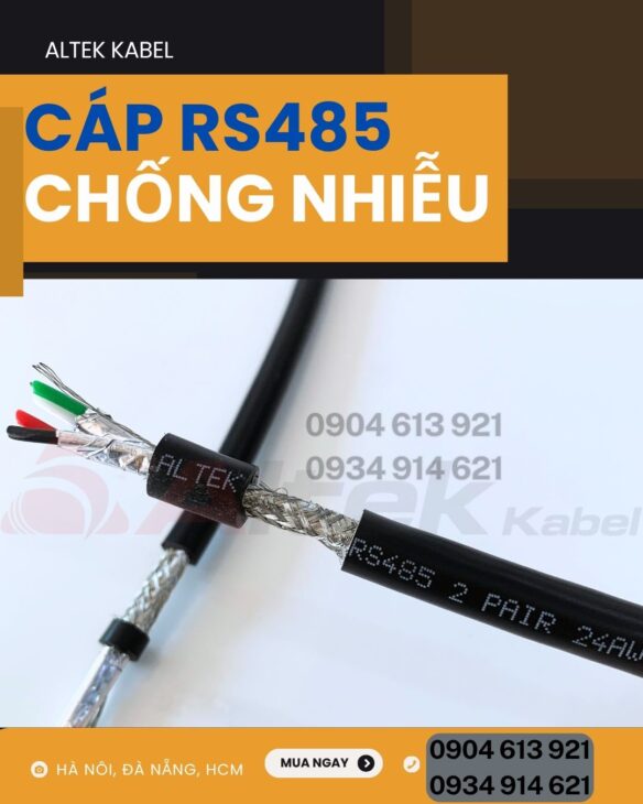 Cáp tín hiệu điều khiển rs485 chống nhiễu 1 pair 18AWG Altek Kabel