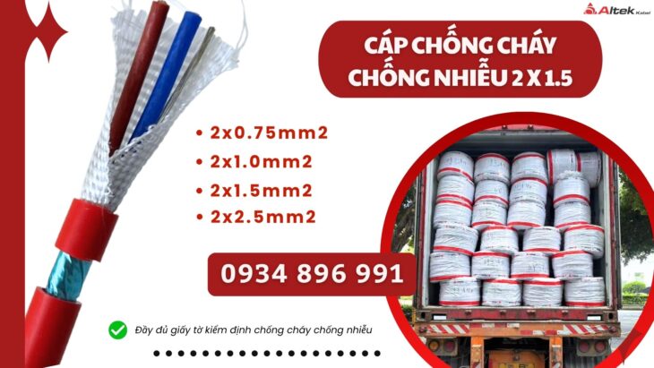 Cáp Chống Cháy Chống Nhiễu 2×2.5 Mm2 Giao Ngay Cần Thơ, Đồng Nai, Long An.
