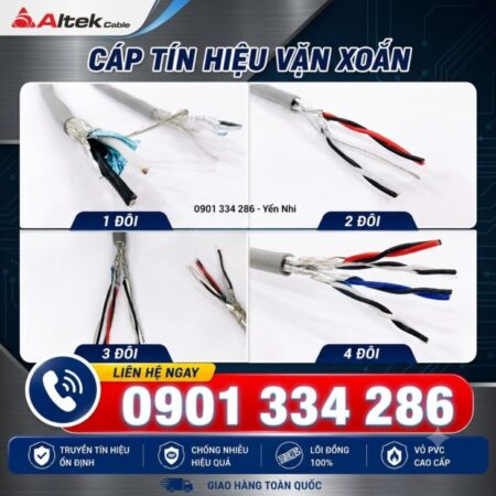 Cáp Tín Hiệu Vặn Xoắn 1 Lớp Chống Nhiễu 3 Pair 20 AWG, 3 Pair 22 AWG ALTEK KABEL Cáp Tín Hiệu Vặn Xoắn 1 Lớp Chống Nhiễu 3 Pair 20 AWG, 3 Pair 22 AWG ALTEK KABEL